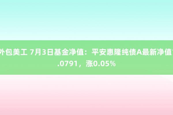 外包美工 7月3日基金净值：平安惠隆纯债A最新净值1.0791，涨0.05%