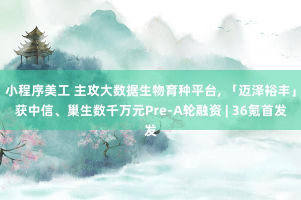 小程序美工 主攻大数据生物育种平台, 「迈泽裕丰」获中信、巢生数千万元Pre-A轮融资 | 36氪首发