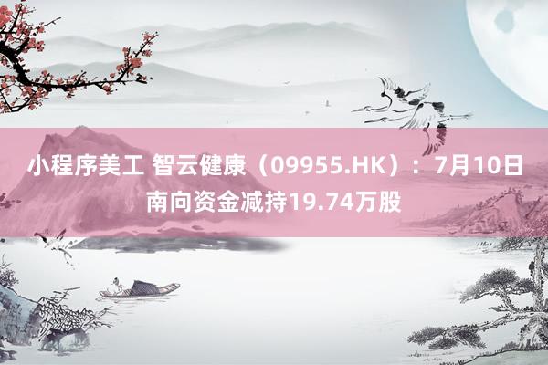 小程序美工 智云健康（09955.HK）：7月10日南向资金减持19.74万股