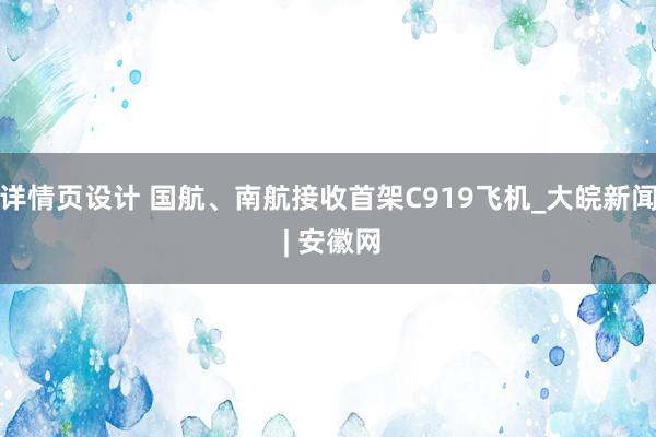 详情页设计 国航、南航接收首架C919飞机_大皖新闻 | 安徽网