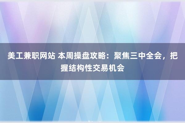 美工兼职网站 本周操盘攻略：聚焦三中全会，把握结构性交易机会